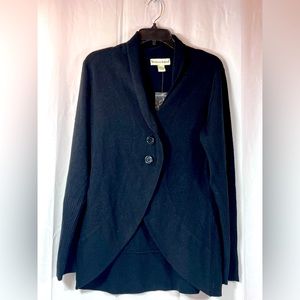 SEVENTH AVENUE Women's Black Three Button Long Sleeve Sweater Cardigan Acrylic